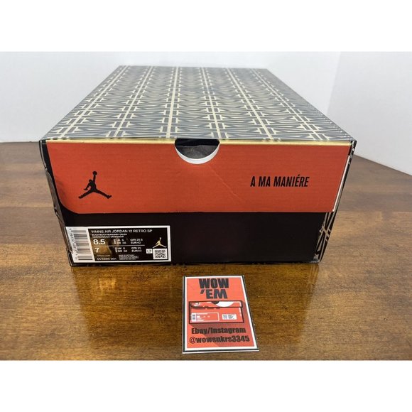8.5W/7M Jordan 12 SP x A Ma Maniere “Black" DV6989-001 Black Maroon Basketball - Picture 13 of 13